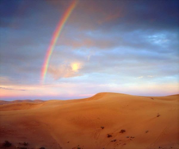 CA, A rainbow over Glamis Sand Dunes at Sunrise